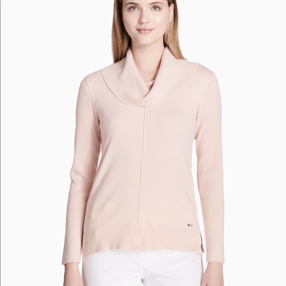 Calvin Klein Cowl Neck Stitch Pullover Sweater